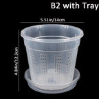 1Pc Household Garden Planter Drainage Pots With Holes Transparent Orchid Baskets Plastic Breathable Flower Pots Accessories