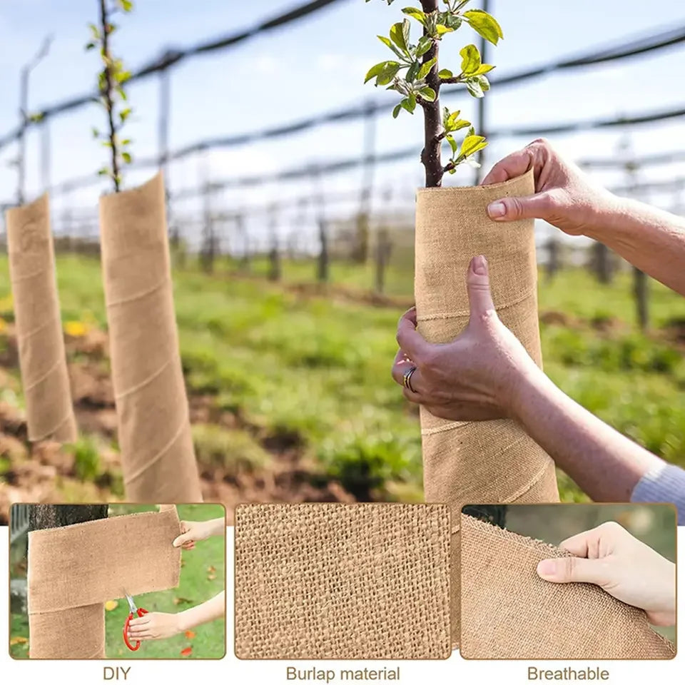 Winter Tree Protection Wrapping Arpillera Material 1 Rollo Cold Climate Exterior Garden Trunk Cover for Cold Weather