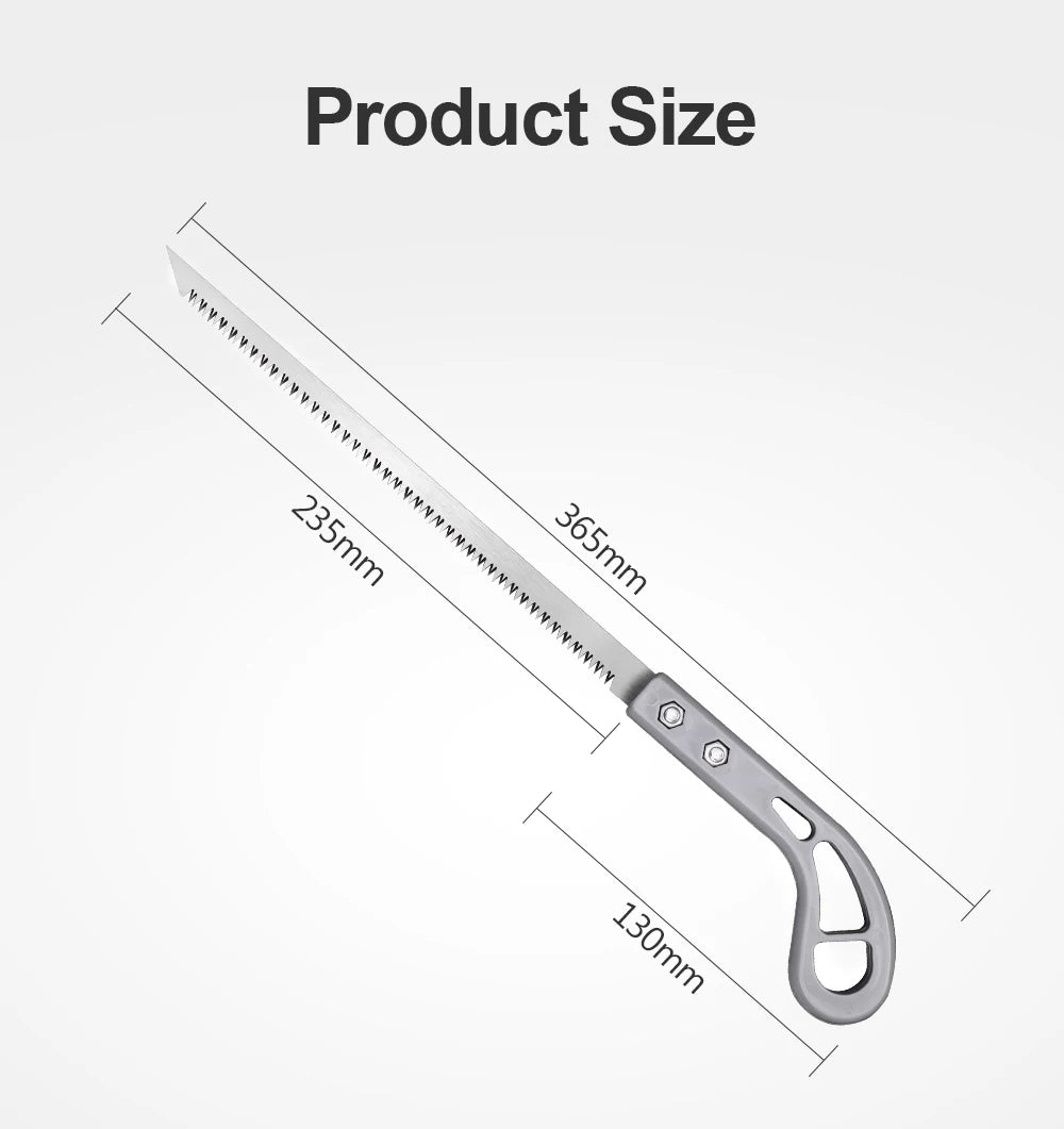 HandSaw, Gardening Saw, SK5 Steel Blade, Wooden Handle, Carpentry Saw, 365 mm, Ideal for Cutting Curved Wall Panels