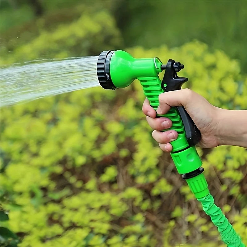 Garden Irrigation Water Pipe Sprinkler Head With 7-Function Nozzle Hose, Car Cleaning Spring Pipe, Plastic Hose Cleaning Tool