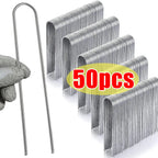 U-Type Garden Staples, Zinc-Coated Steel Landscape Pins