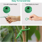 Garden Plant Twine Green Cable Ties Flexible Bendy Vine Support Twist Ties Reusable Plant Branches Rubber Coated Steel Wire