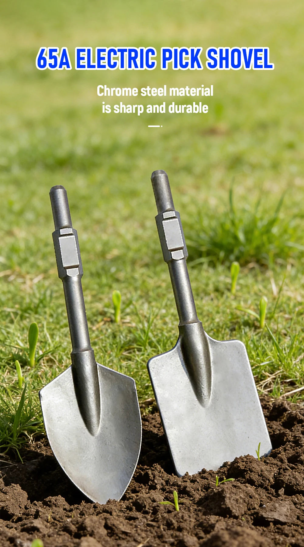 Garden Landscaping Clay Spade with Storage Case for Soil & Gravel - Heavy Duty Steel Digging Tool for Jack Hammer