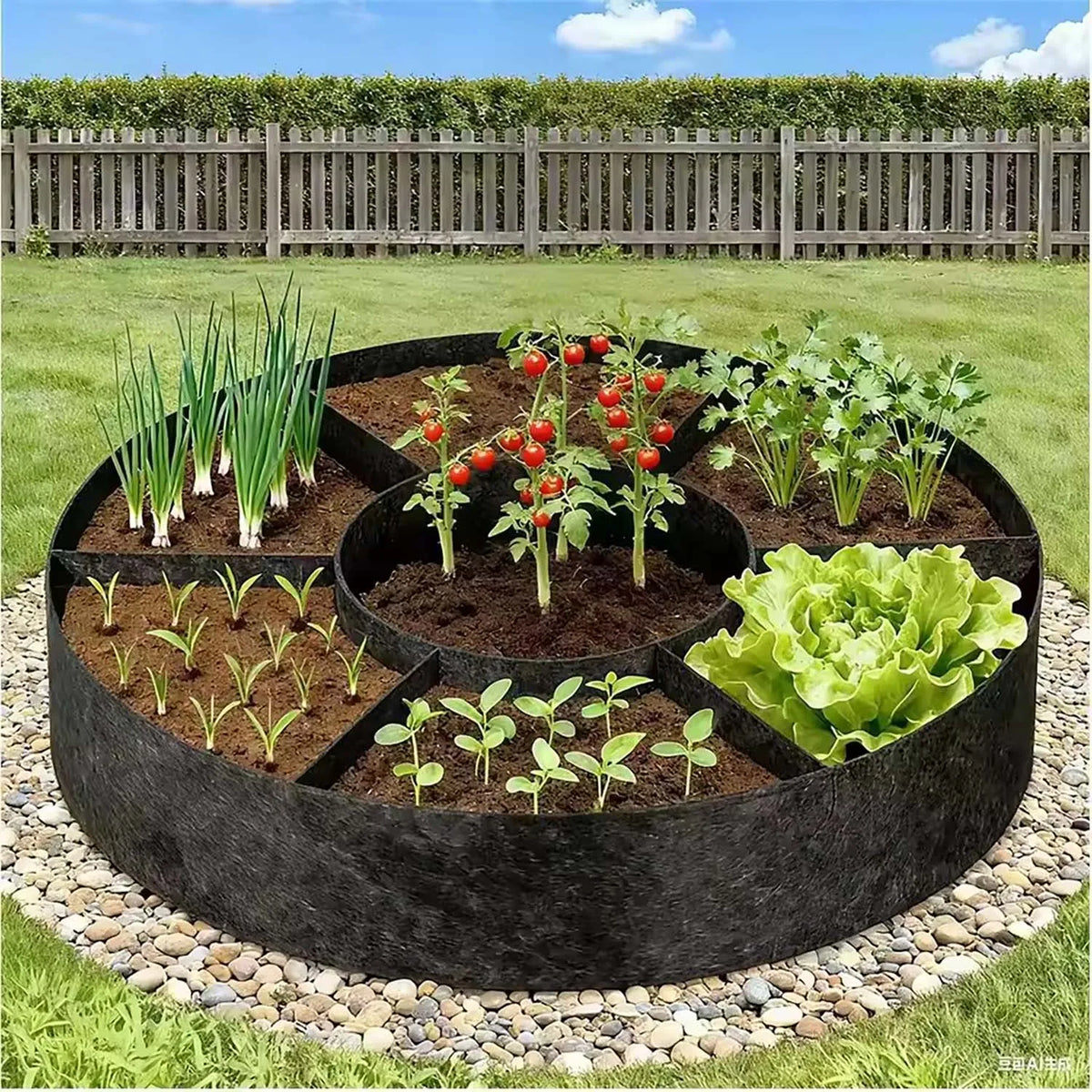 6+1 Grids Nonwoven Planting Grow Bag Pots Gardening Supplies Outdoor Garden Planters Vegetable Flower Pot Container Seeds Sack