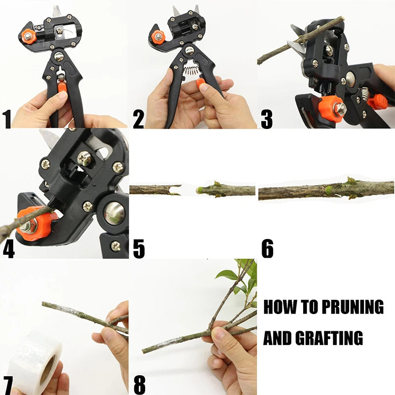 Professional Red Toolbox Grafting Pruner Garden Tool Farming Pruning Shears Scissor Fruit Tree Vaccination Secateurs With Tape