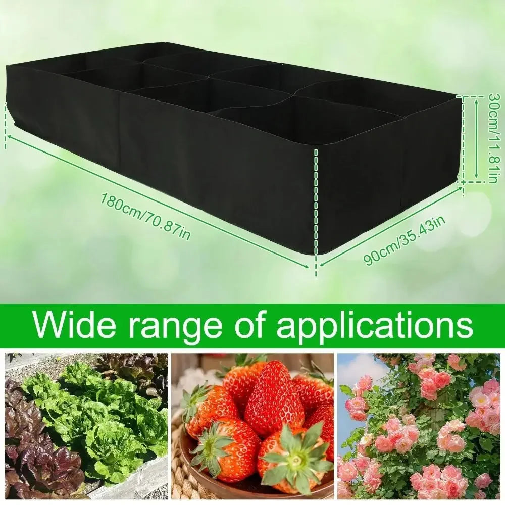 Garden Planting Bag Multi-gird Felt Growing Bag Rectangle Planting Nursery Pot Vegetable Tomato Potato Planting Container Plant