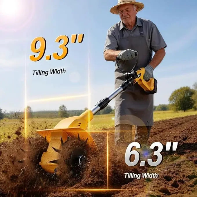 WirelessTiller Electric Cultivator Garden Rotavator Soil Plough Weeder Machine for  Patch Garden Tool Compatible With Dewalt