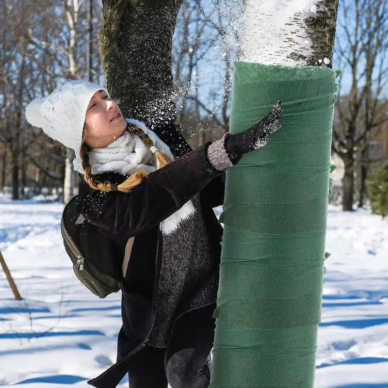 ●Tree Protector Wrap For Winter Freeze Protection- Breathable Trunk Bark Guard Away From Deer Animal,For Shrub Young Tree Plants