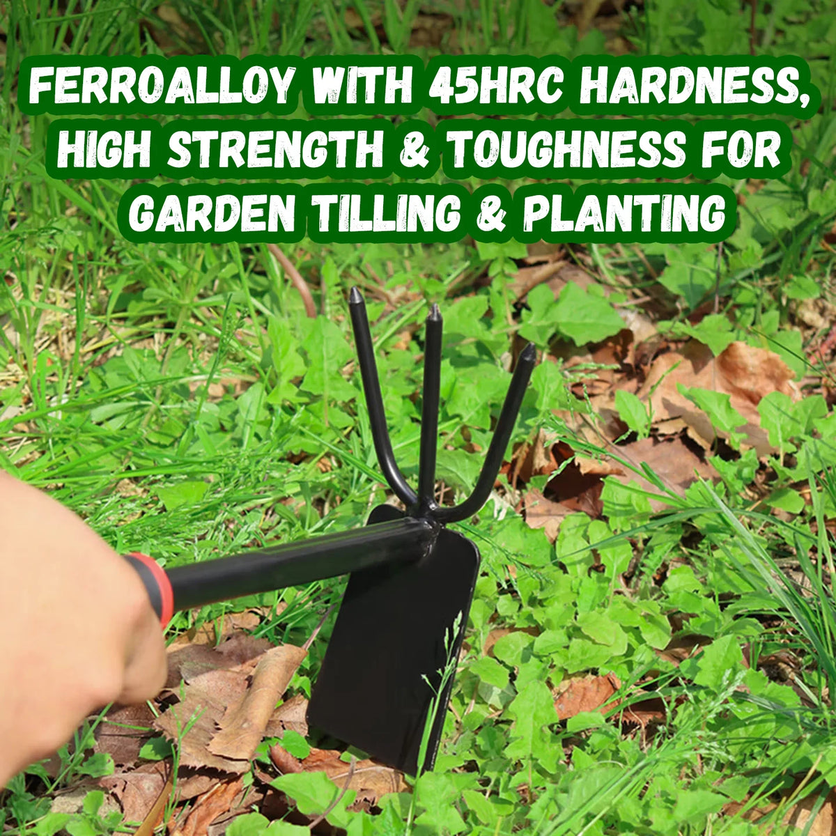 2 In 1 Heavy Duty Hoe Shovel Set Garden Tools for Digging Weeding Loosening Soil Ideal for Balcony Planting Vegetable Flower Gar