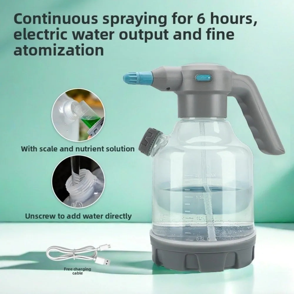 New 3L Electric Watering Can Rechargeable Adjustable Nozzle Gardening Sprayer Non-Slip Handle Watering Kettle
