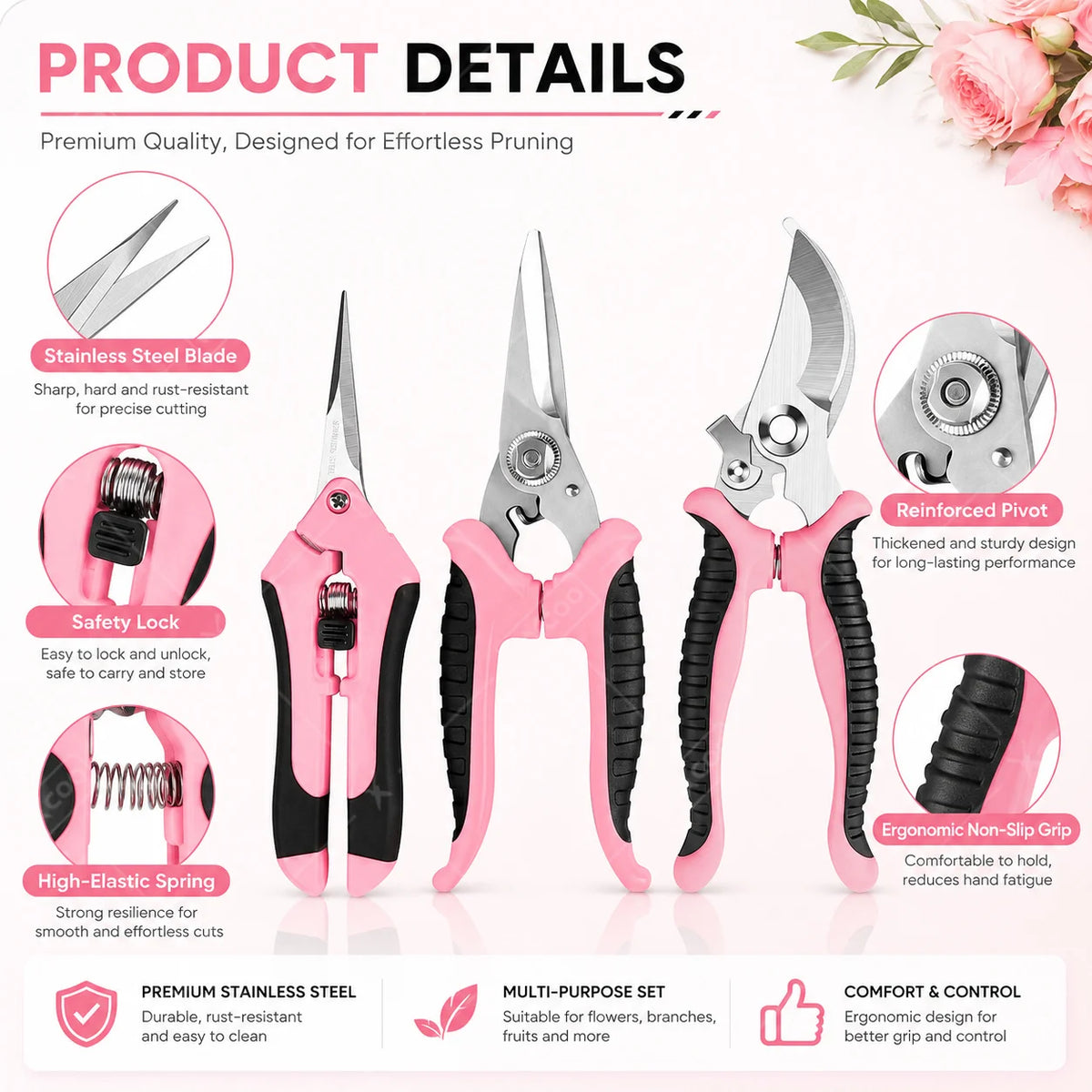 Garden Pruning Shears Potted Branches Scissors Fruit Picking Small Scissors Household Hand Tools Orchard Farm Gardening Tools