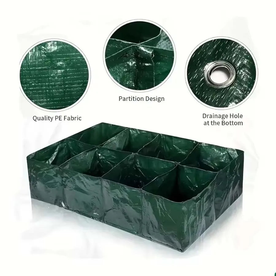 4/6/8 Grids Grow Bag Plant Garden Planter Vegetable Flower Nursery Pot Flowerpot Round Cultivation Growth Container Outdoor ﻿