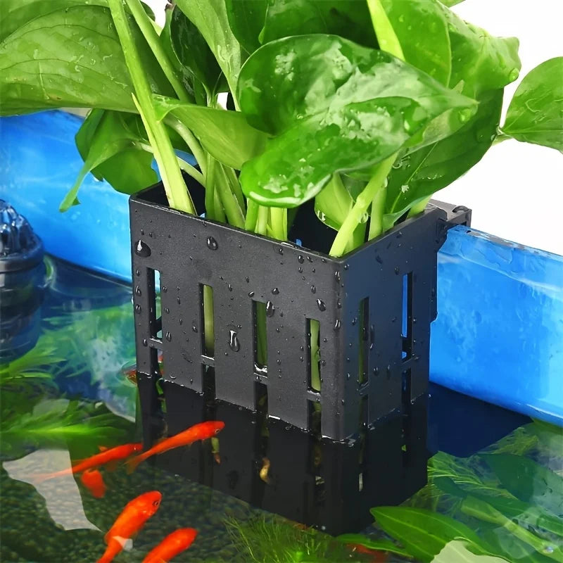 3pcs Plastic Aquarium Plant Holder Fish Tank Aquatic Hanging Aquatic Planter Aquarium Stand Pots Holders Flowerpot Basket Plants