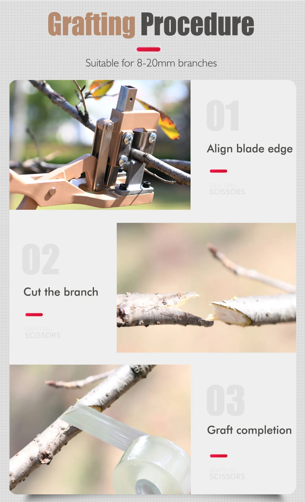Garden Pruning Shears V-Cut Grafting Shears Pruner Scissors Cutting Tool For Grafting Fruit Tree Nursery Tool Cut Depth 2.5cm