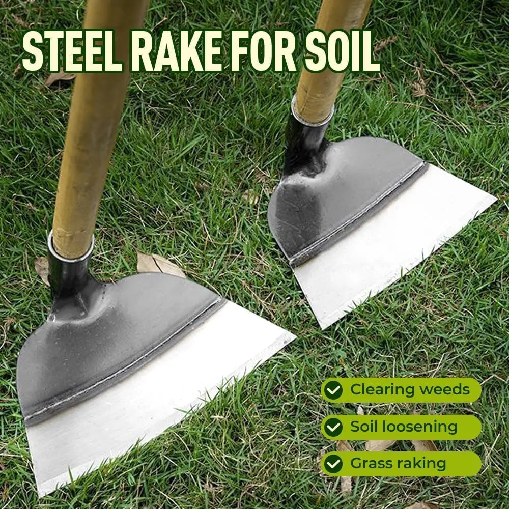 Garden Hoe Steel Hand Weeding Tool Heavy Durable Soil Digging Hoe Loosening Tool Agriculture Farming Farmer Tools Accessories