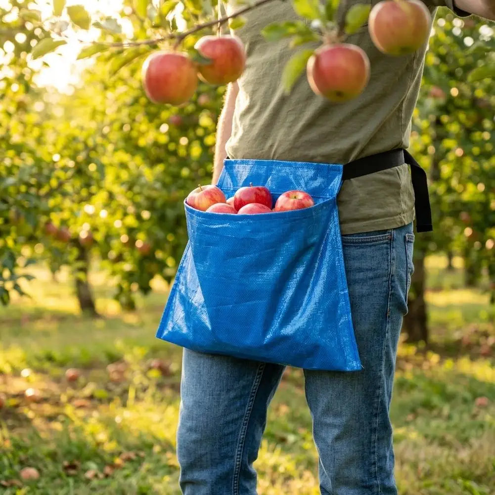 Garden Fruit Picking Bag and Mushroom Foraging Pouch with Waist Belt, Harvest Apron for Outdoor Orchard, Vegetable Gathering