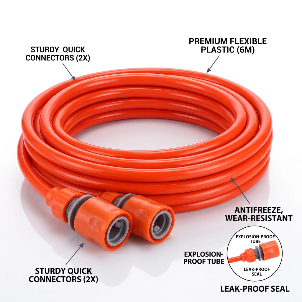 Multipurpose Garden Hose 6 Meter High Pressure Soft Flexible Explosion Proof Antifreeze Wear Resistant Garden Plastic Water Pipe