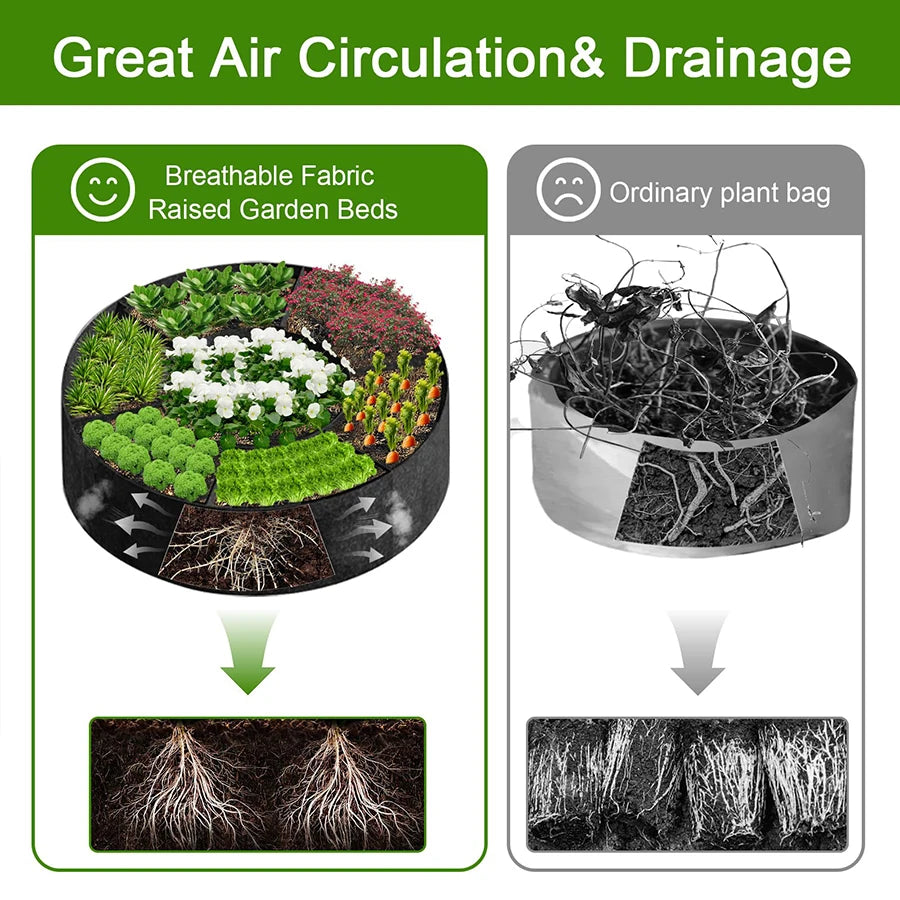 6+1 Grids Nonwoven Planting Grow Bag Pots Gardening Supplies Outdoor Garden Planters Vegetable Flower Pot Container Seeds Sack