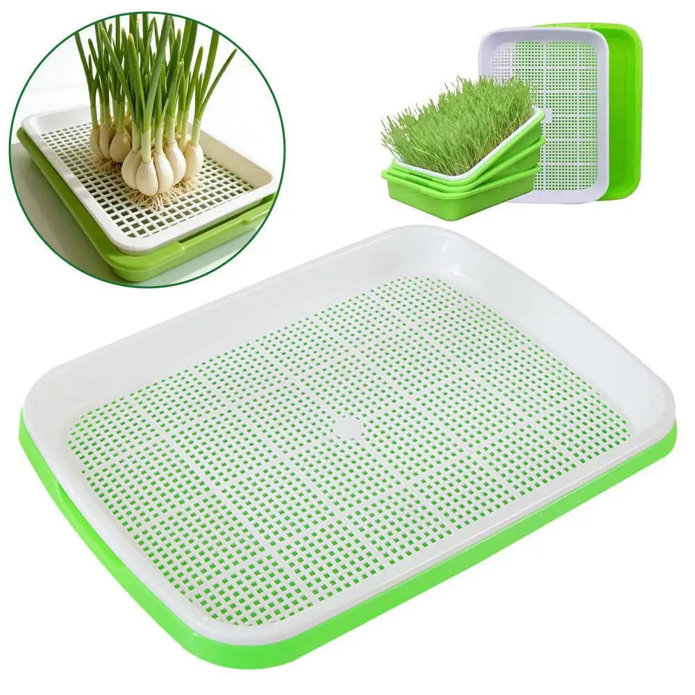Hydroponic Microgreens Sprouter Tray Seed Sprouting Plates Wheatgrass Grower Nursery Trays for Home Garden Soilless System