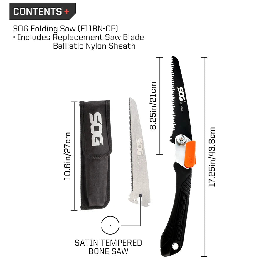 SOG Folding Saw Multifunctional Hand Tools Mini Foldable Home Garden Outdoor Camping Hunting Small Survival Multi-tool Wood Saw