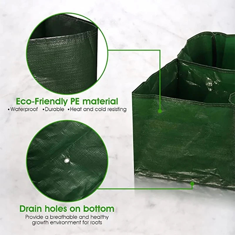 4/6/8 Grids Grow Bag Plant Garden Planter Vegetable Flower Nursery Pot Flowerpot Round Cultivation Growth Container Outdoor ﻿