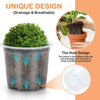 5pcs Home Garden Round Planter Pot Orchid Nursery Container Planter Container Transparent Orchid Container Round Starting Pot