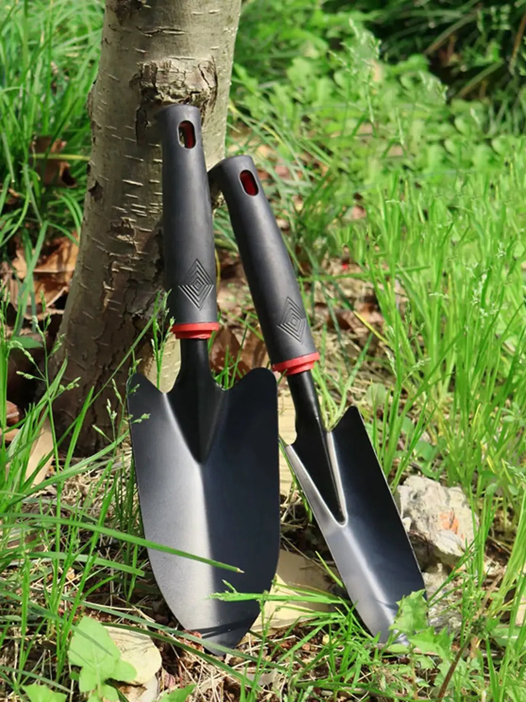 2 In 1 Heavy Duty Hoe Shovel Set Garden Tools for Digging Weeding Loosening Soil Ideal for Balcony Planting Vegetable Flower Gar