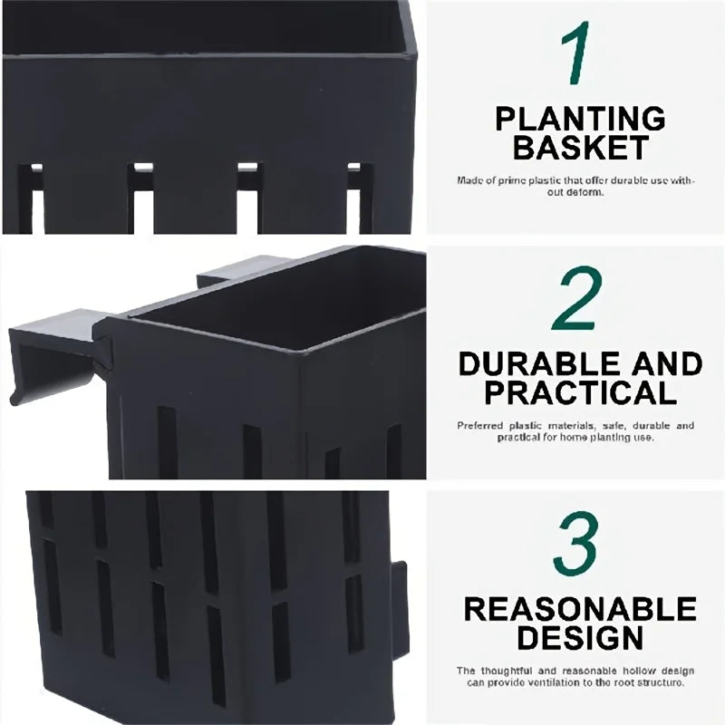 3pcs Plastic Aquarium Plant Holder Fish Tank Aquatic Hanging Aquatic Planter Aquarium Stand Pots Holders Flowerpot Basket Plants