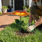 Flower Shape Plant Shade Umbrella UV Protection Iron Art Plant Sunblock Cover Weather-resistant Rust-proof Garden Shade Cover
