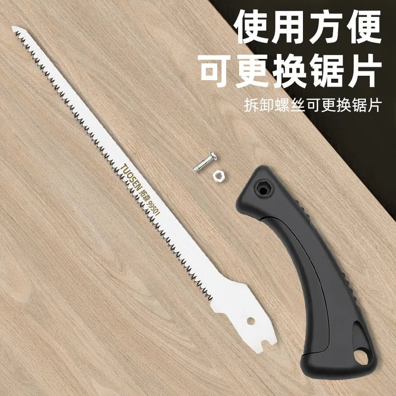Tuosen Handsaw Garden Saw SK5 Steel Saw Tools W/ Wooden Handle Woodworking Saw 340mm Convenient For Wall Panel Bending