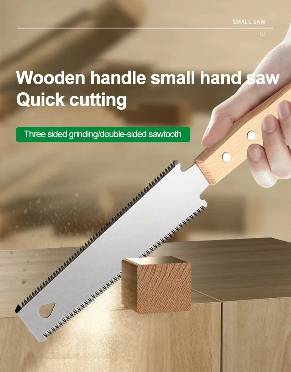 Japanese Style Hand Saw Single/Double Sided Fine Tooth Wood Saw SK5 Steel Flexible Hand Saw Garden Hand Tool for Woodworking