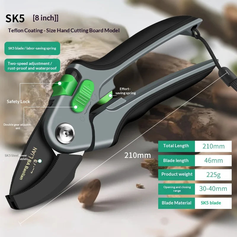 Garden Pruning Tool Set - Plant Trim Pruner Cut Secateur Shrub Scissor Branch Shear Orchard Pruning Shears for Horticulture