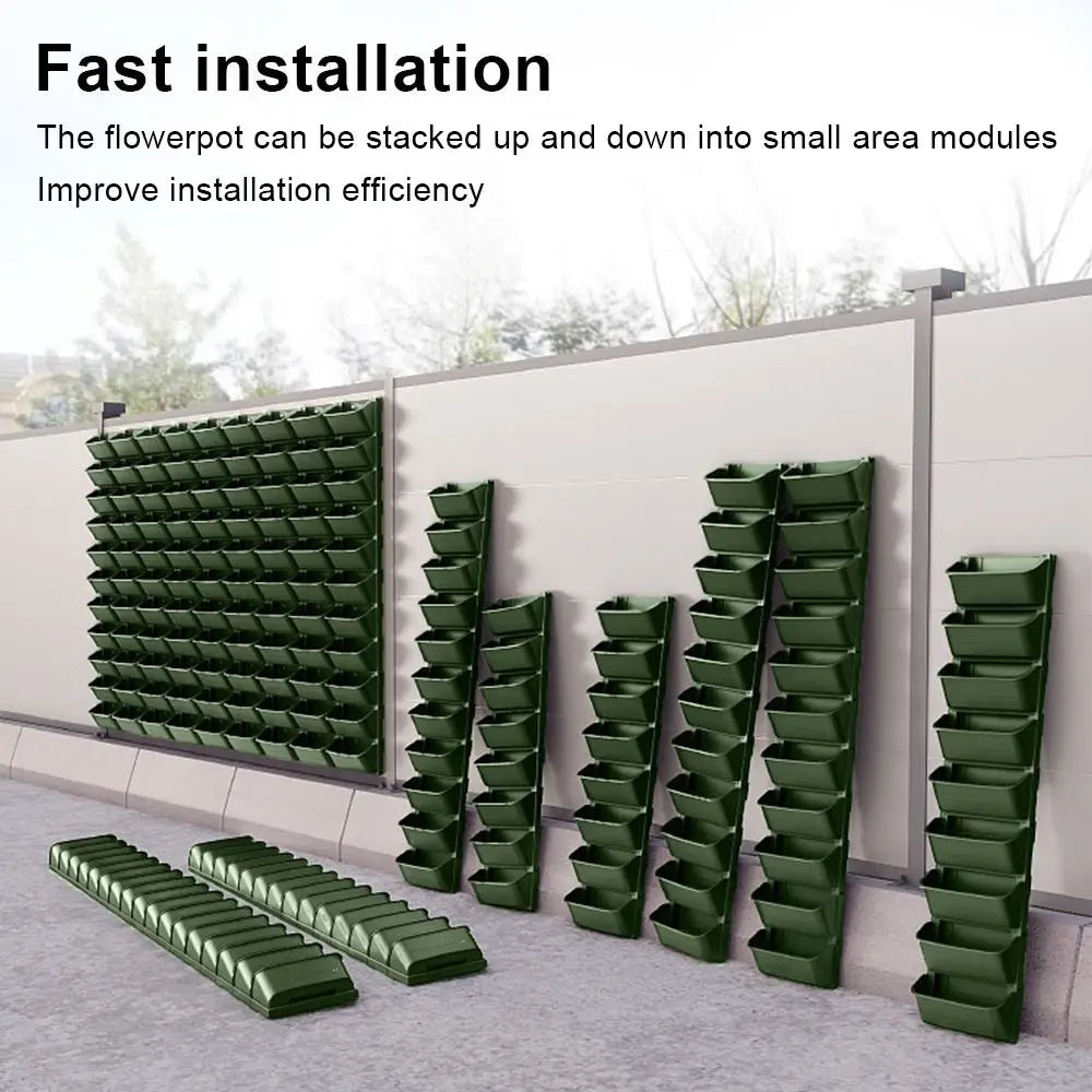 1PC Hanging Garden Plant Wall Flower Pot Container Wall Hanging Vertical Green wall-mounted Plastic Planting Box Home Decor