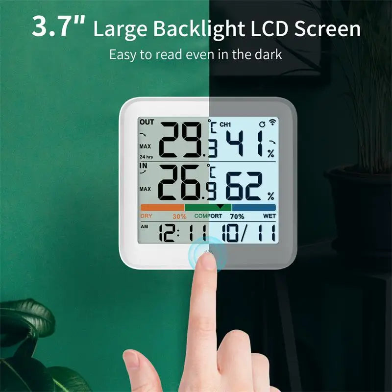 Wireless Indoor Outdoor Thermometer Hygrometer Digital Temperature Humidity Monitor With Remote Sensor Home Weather Station