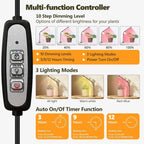 LED Grow Light for Indoor Plants, Adjustable Gooseneck Plant Lamp with Full Spectrum Beads, Strong Beam, Timer and Dimmable Mode