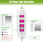 LED Grow Light Full Spectrum Quantum Board Lamp For Indoor Growth Box Flower Plants Cultivation Dimmable With Timing Auto On/Off