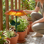 Flower Shape Plant Shade Umbrella UV Protection Iron Art Plant Sunblock Cover Weather-resistant Rust-proof Garden Shade Cover