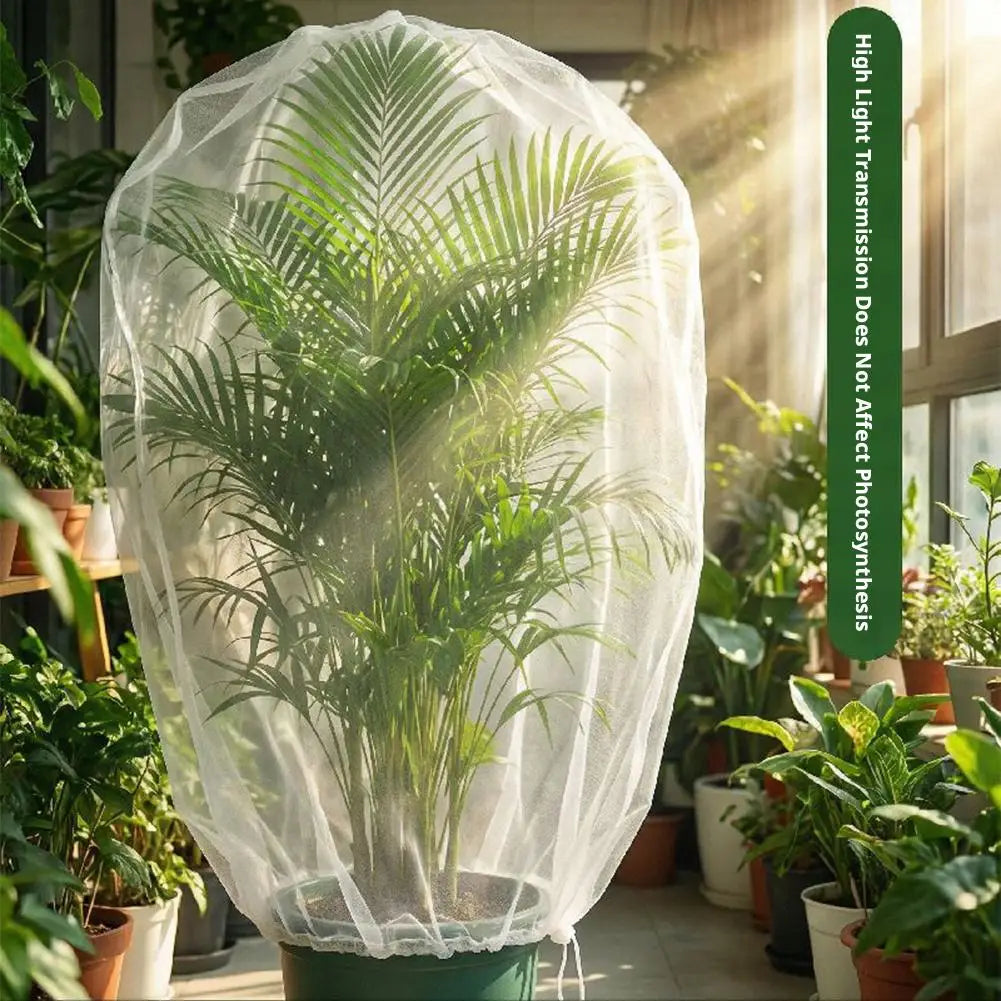 Insect Netting Cover for Plants with Zipper & Drawstring Breathable Anti-Bug Mesh for Garden Vegetables, Trees & Potted Plants