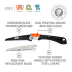 SOG Folding Saw Multifunctional Hand Tools Mini Foldable Home Garden Outdoor Camping Hunting Small Survival Multi-tool Wood Saw