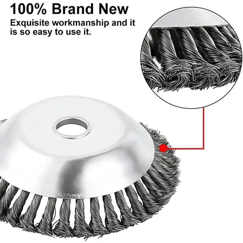 Steel Wire Weeding Garden Weed Wheel Tools Rust Removal Twisted Wire Steel Wire Grass Trimmer Head Weed Mower Accessories