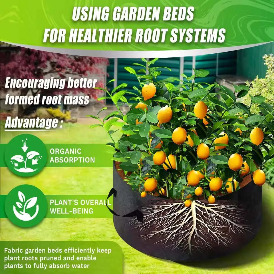 6+1 Grids Nonwoven Planting Grow Bag Pots Gardening Supplies Outdoor Garden Planters Vegetable Flower Pot Container Seeds Sack