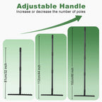 Garden Thatch Rake with 60 Inch Adjustable Long Handle,17 Inch Wide Heavy Duty Metal Bow Rakes for Gardening, Lawn Leveling