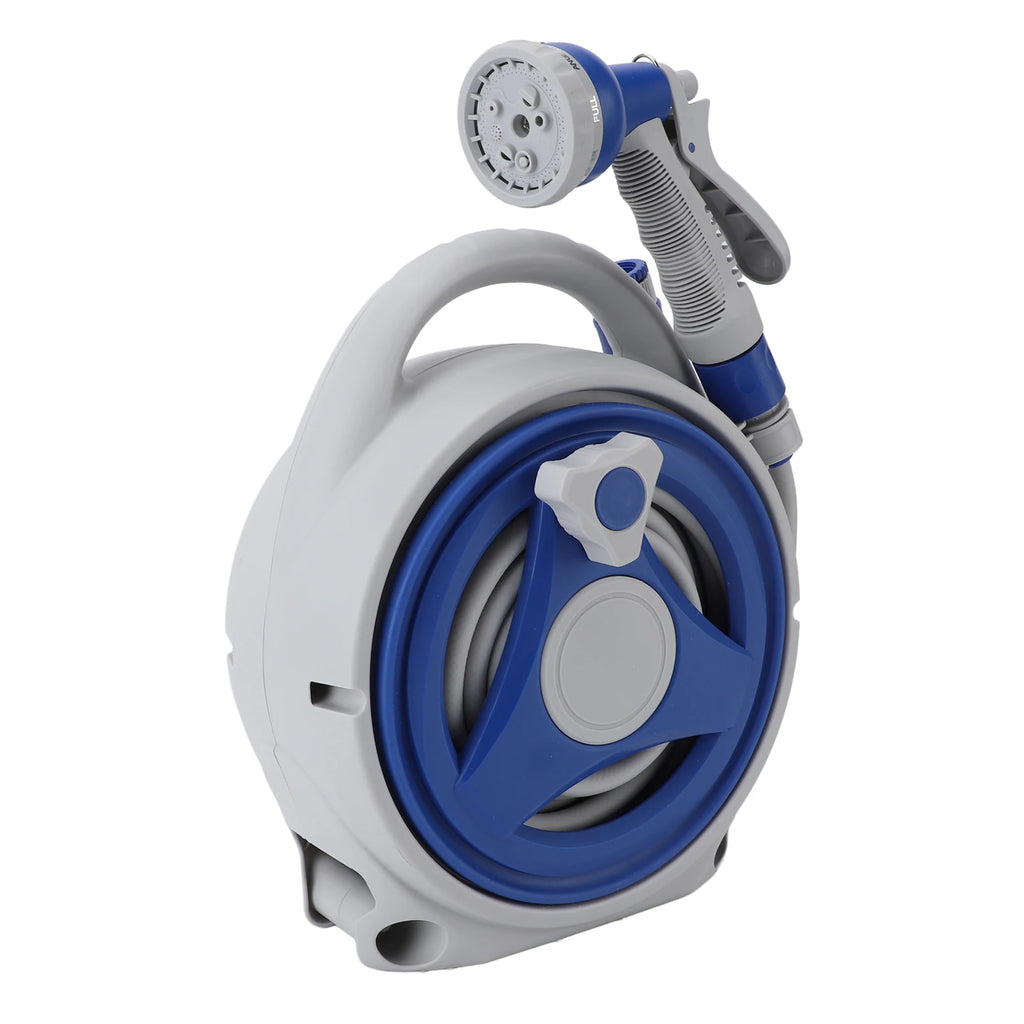Garden Hose Reel Handheld Sunproof Hose Reel with 15m Water Pipe Nozzle for Home Yard Watering Hose Reel Watering Car