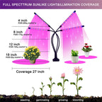 USB LED Plant Grow Light Indoor Garden 10 Dimmable Levels Grow Light Full Spectrum Timer Setting Hydroponic Greenhouse 3H/9H/12H