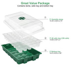 3 pcs Seed Tray, 40 Holes Cell Propagator Growth Thickening Seedling Start Growth Tray With Transparent Cover Greenhouse And Gar