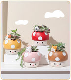 Creative Mushroom Succulents Plant Pot, Cute Animal Flower Pots, Decorative Planter Containers Home Desktop Office Decor