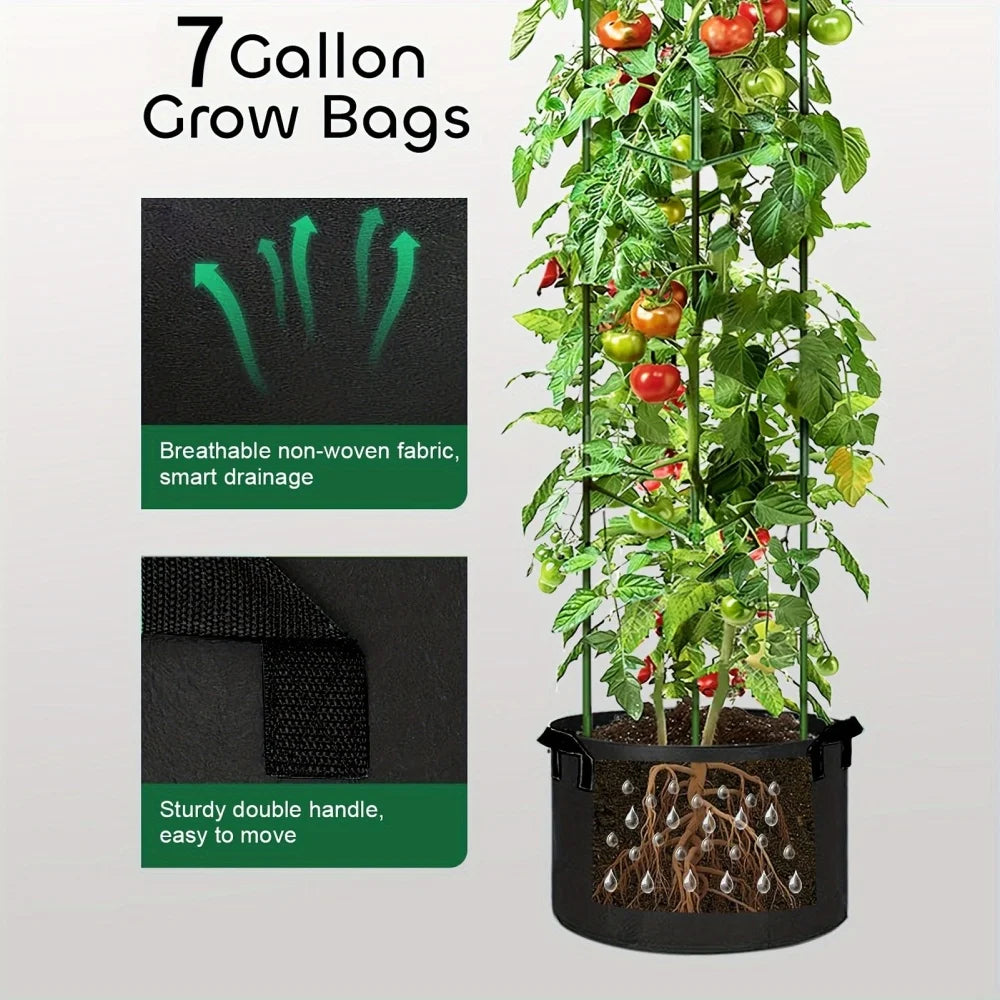 3/5/7Gallon Green Felt Plant Strong Grow Bags Gardening Aeration Planting Pot Container Maintain Humidity