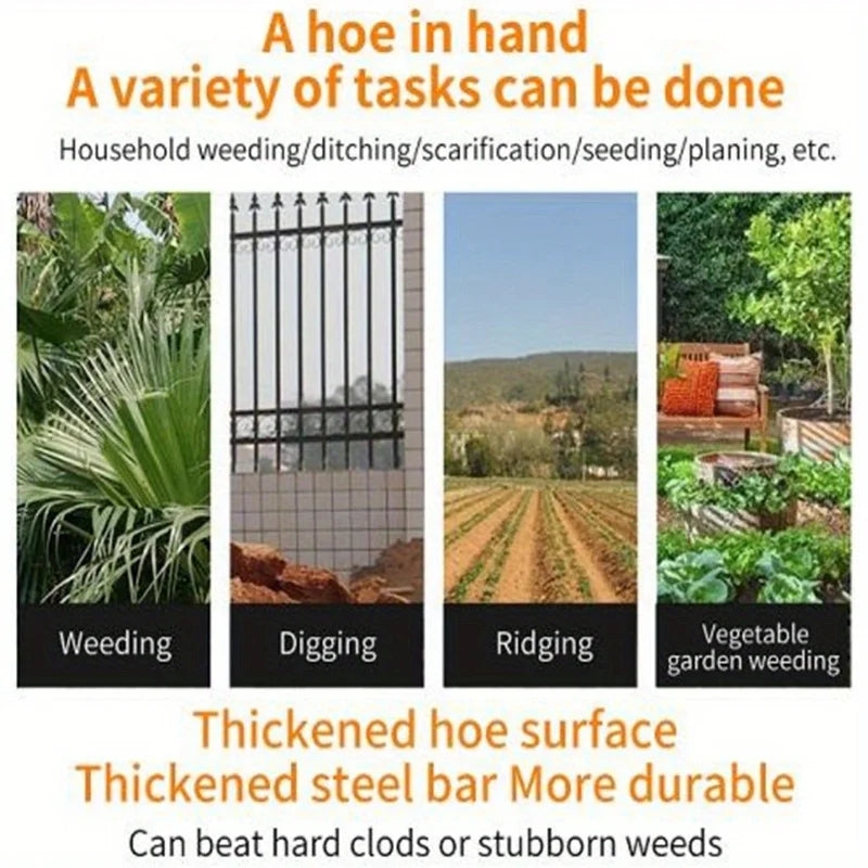Hollow Weeding Hoe Handheld Weeding Rake Manganese Steel Quenched Garden Hoe for Weeding Planting Digging, Heavy Duty Agricultur