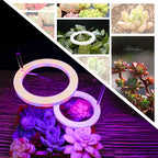 LED Ring Grow Lights Indoor Plants Full Spectrum Height Adjustable Plant Light for Indoor Plants 5V USB Growing Lamp