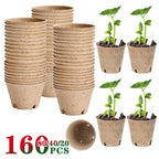 20-160PCS ﻿ 3.15 Inch Biodegradable Paper Pulp Seedling Starter Trays for Garden Planting Nursery Seed Germination Transplanting